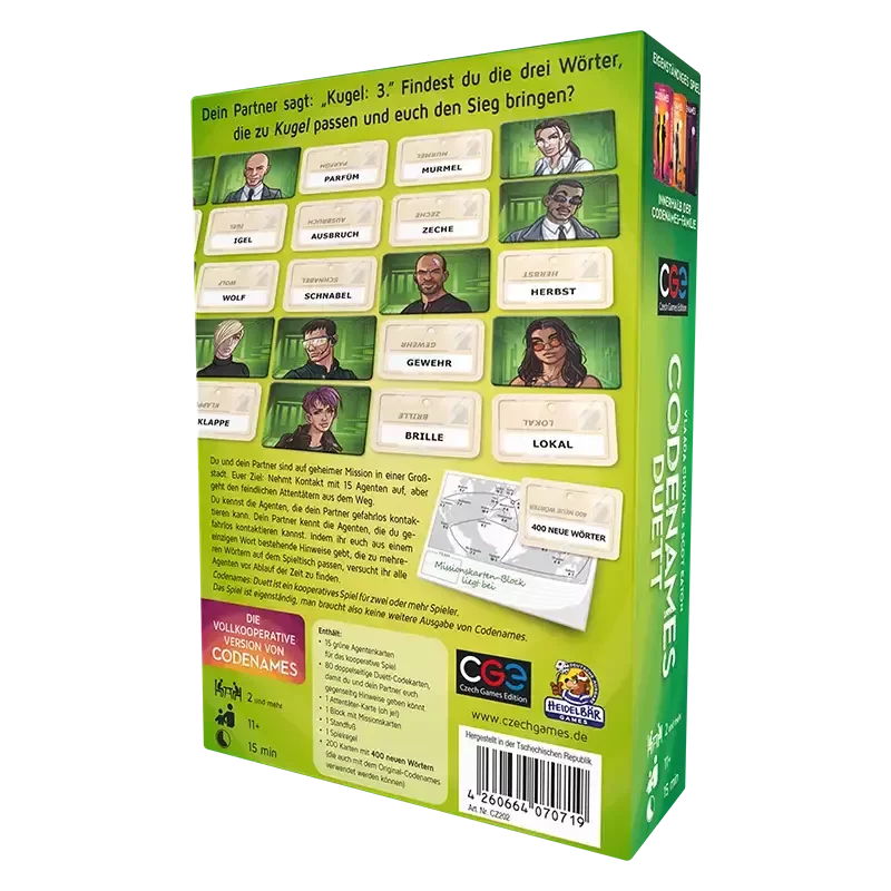 Codenames Duett Boxenrückseite