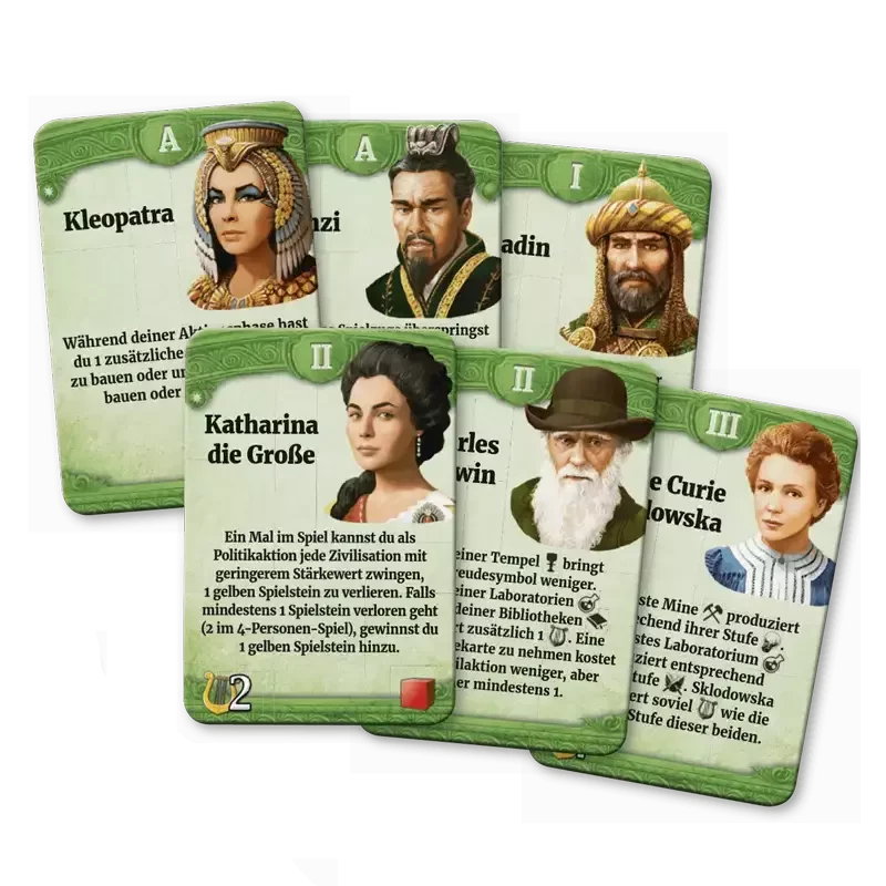 Through the Ages Neue Anführer und Wunder Anführerkarten