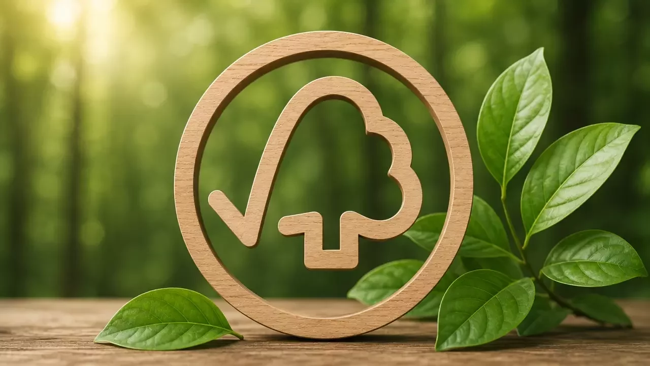 FSC Logo vor Wald