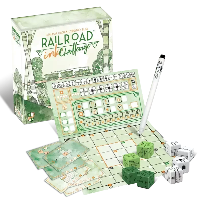 Railroad Ink: Challenge Blattgrün Spielmaterial